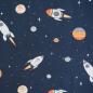 Preview: Baumwollstoff Motivdruck Raketen Planeten Weltraum blau